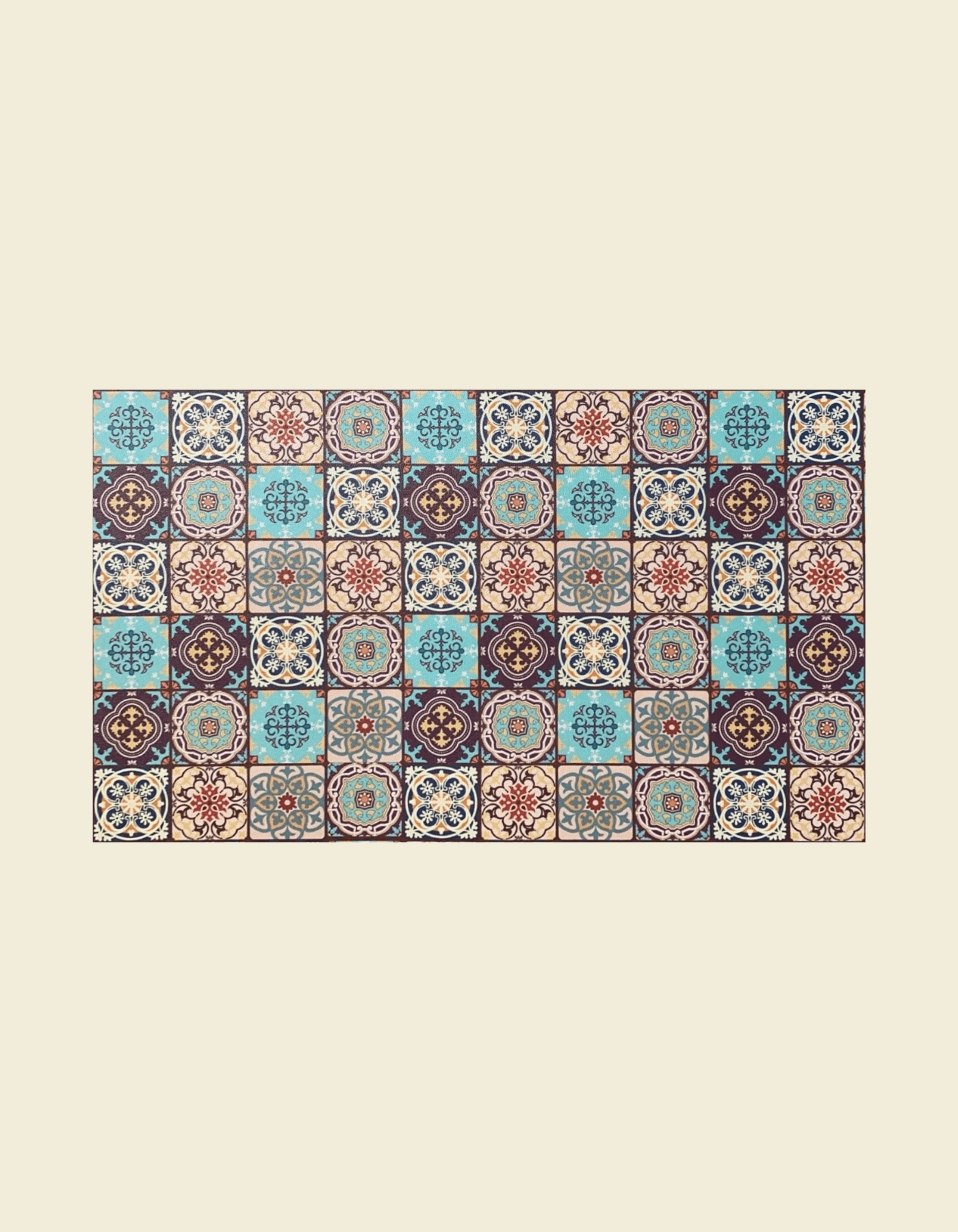 Zuumat Moroccan tile door mat with colorful geometric patterns for stylish entryway decor